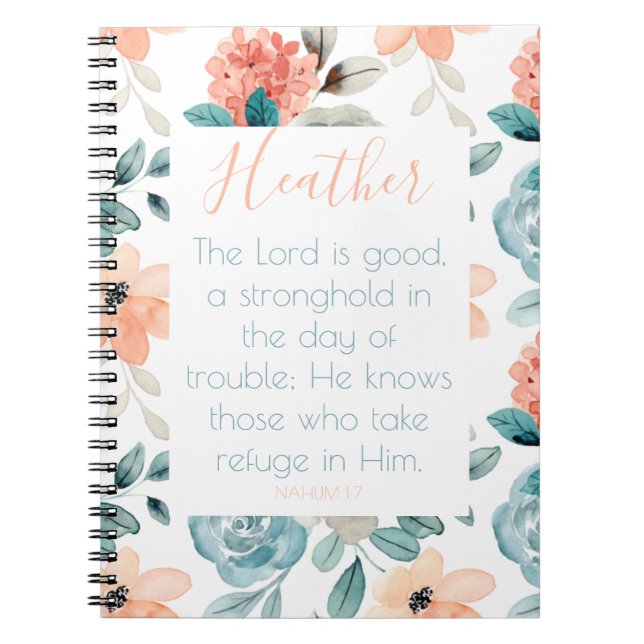 Carnet Bible Verse Floral Pink Notebook (Devant)