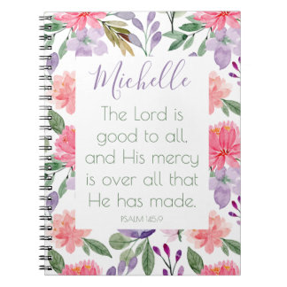 Carnet Bible Verse Floral Purple Notebook