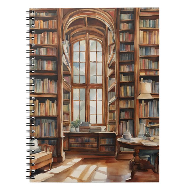 Carnet Bibliothèque d'aquarelle confortable (Devant)