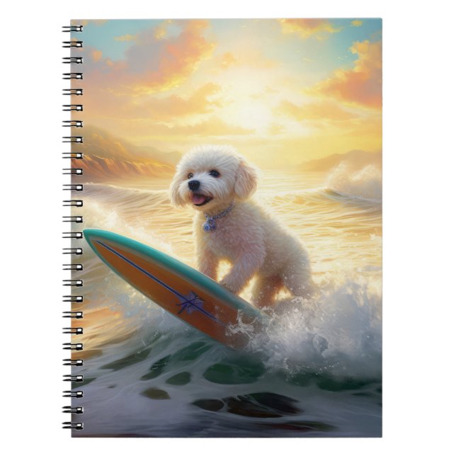 Carnet Bichon Frise Beach Plage Surf Peinture (Devant)