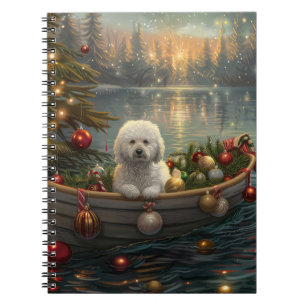 Carnet Bichon Frise Noël Festive Voyage