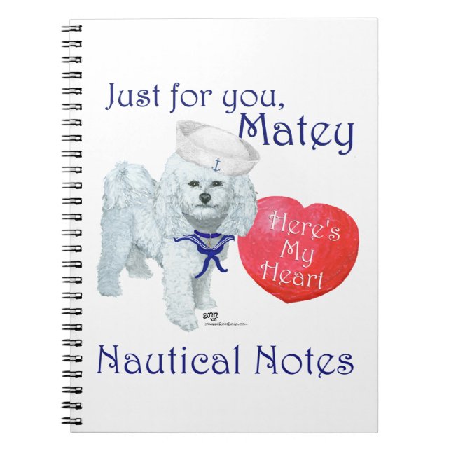 Carnet Bichon Frise Sailor Valentine (Devant)