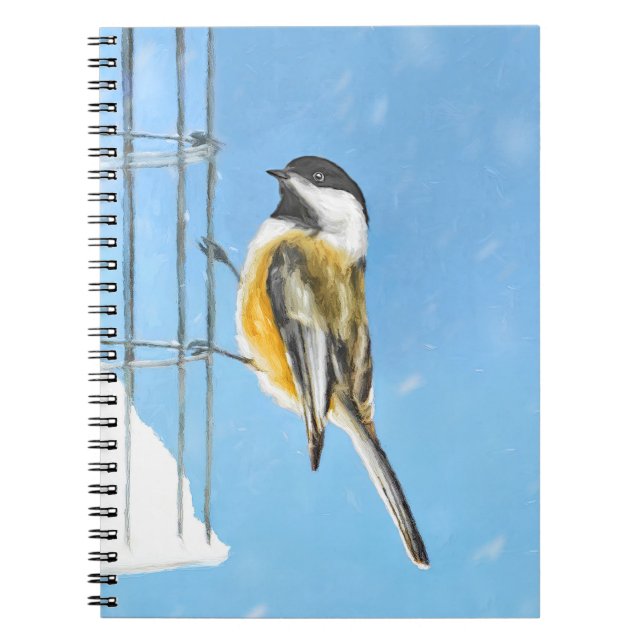 Carnet Bickadee sur la peinture d'alimentation - Oiseaux  (Devant)