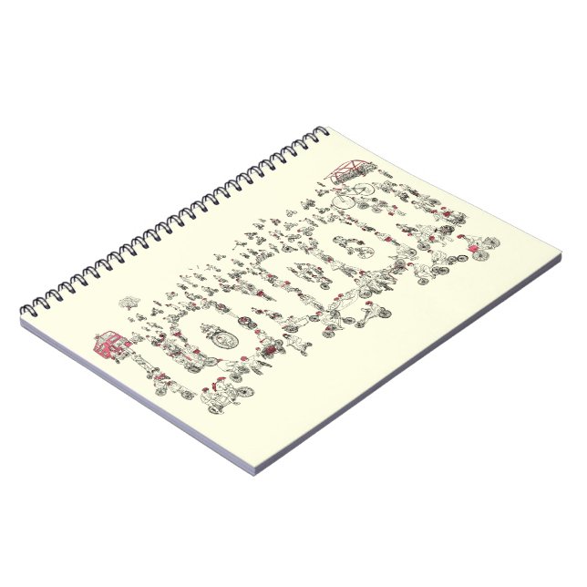 Carnet Bicyclettes autour de Londres illustration détaill (Côté gauche)