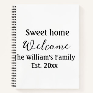 Carnet Bienvenue douce maison ajouter nom de famille anné