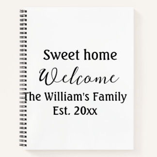 Carnet Bienvenue douce maison ajouter nom de famille anné