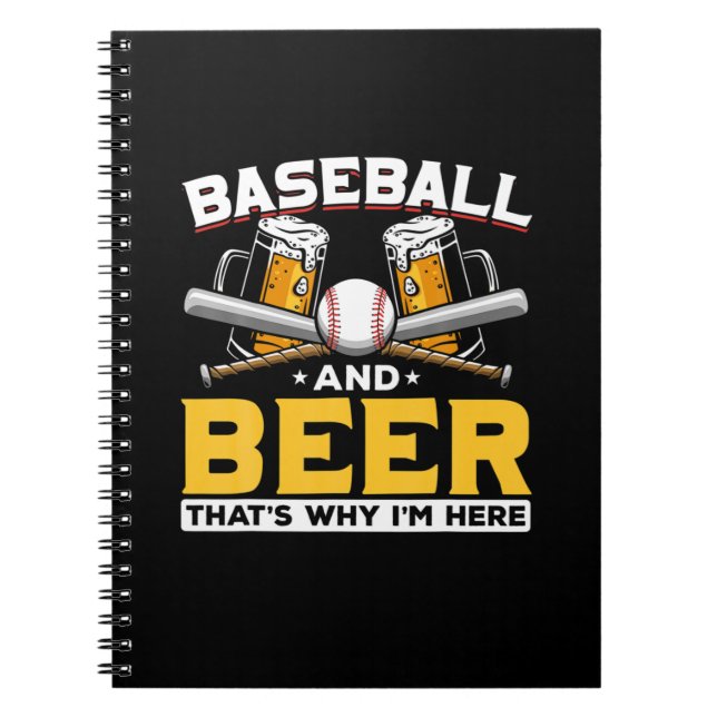 Carnet Bière Boveur Baseball Bière Humour Anniversaire (Devant)