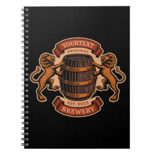 Carnet Bière de brasserie personnalisée Vintage Lion Barr