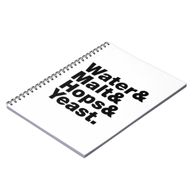 Carnet Bière = Eau & Malt & Hops & Yeast. (Côté gauche)