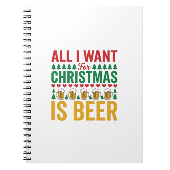 Carnet Bières de Noël Conception de boisson de vacances a (Devant)