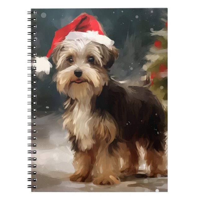 Carnet Biewer Terrier Chien dans la neige Noël (Devant)