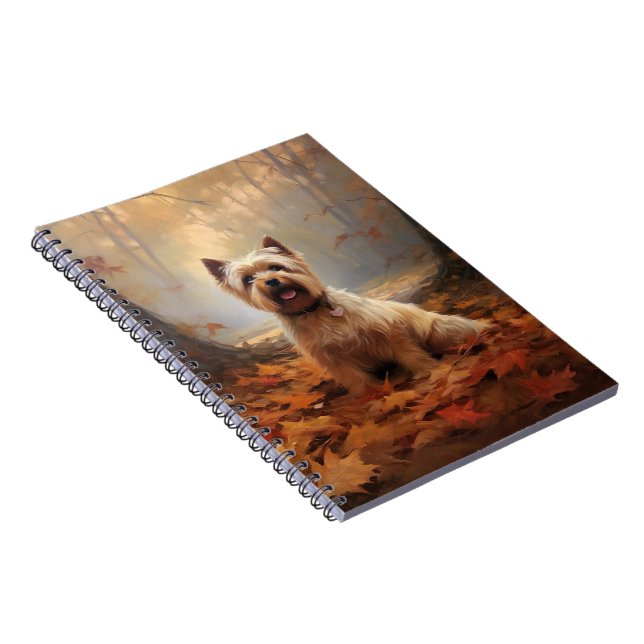 Carnet Biewer Terrier dans les feuilles d'automne Inspire (Côté Droit)