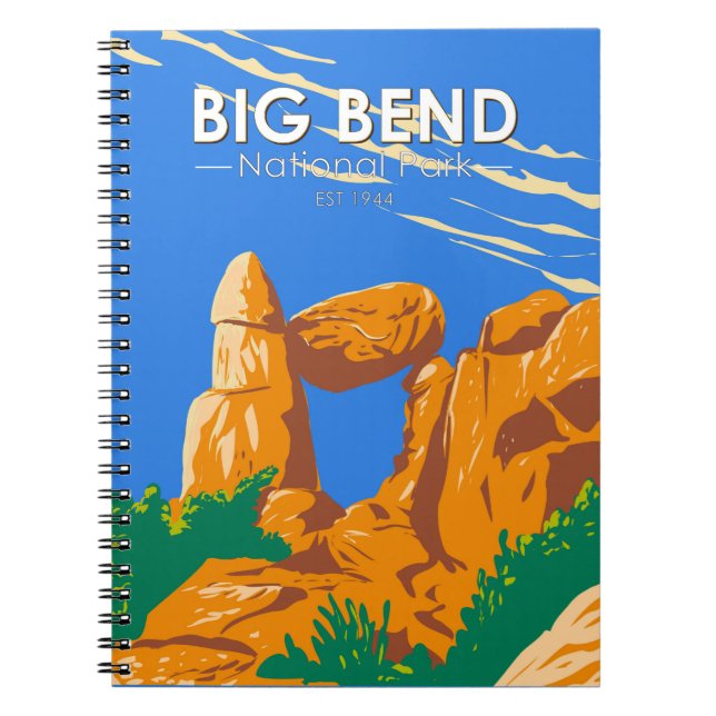 Carnet Big Bend National Park Balances Rock Vintage (Devant)