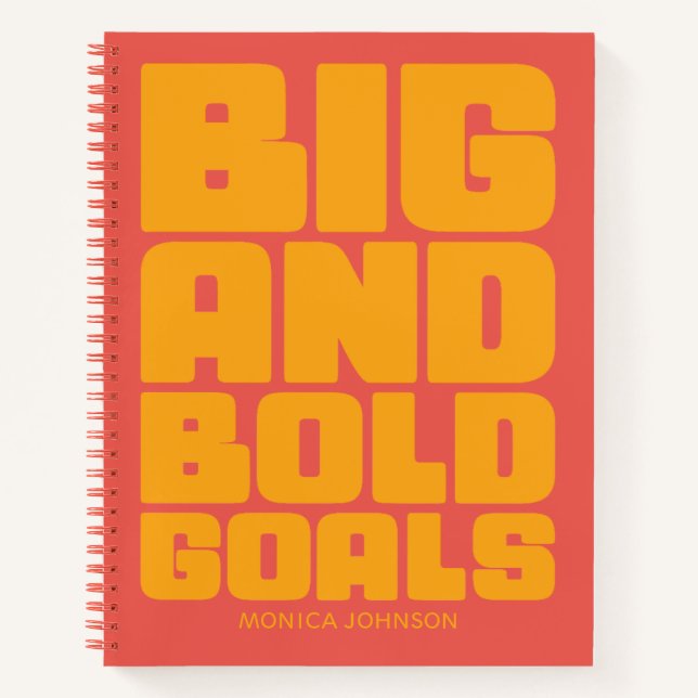 Carnet Big Bold Goals Vibrant Yellow Orange Personalized (Devant)