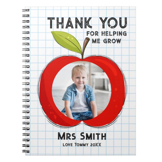 Carnet Big Red Apple Teacher Thank You Photo Notebook  (Devant)