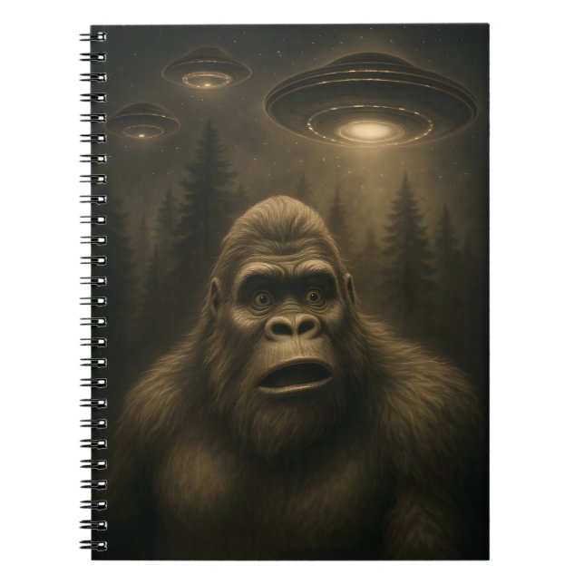 Carnet Bigfoot Sasquatch Alien UFO Funny (Devant)