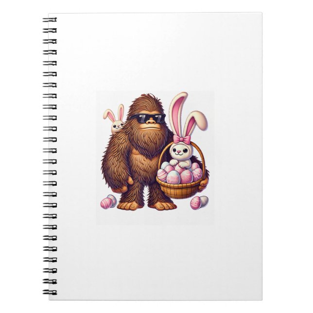 Carnet Bigfoot Sasquatch Bunny Easter Eggs Retro Men Boys (Devant)