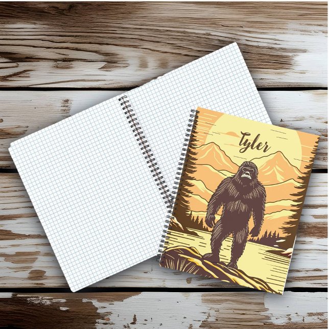 Carnet Bigfoot Sasquatch Retro Art Personnalisé (Créateur téléchargé)