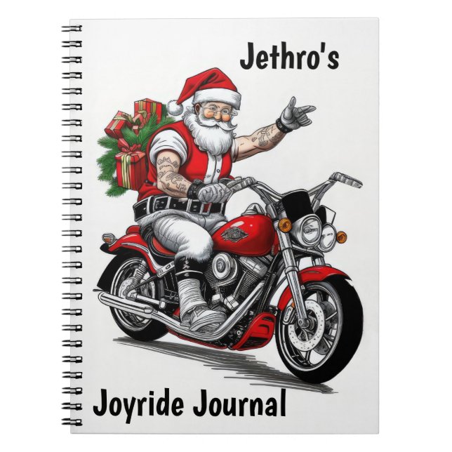 Carnet Biker Santa Claus Personnalisé (Devant)