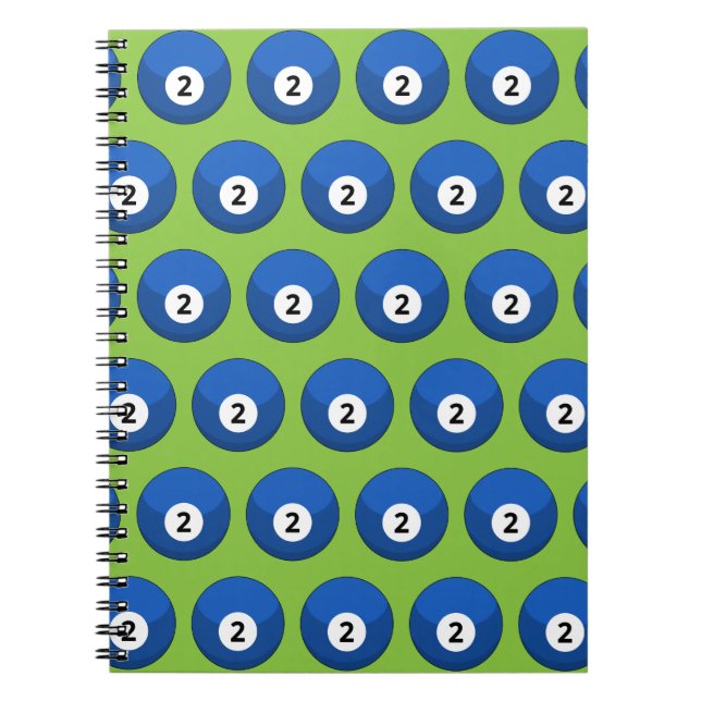 Carnet Billard bleu numéro deux Motif (Devant)