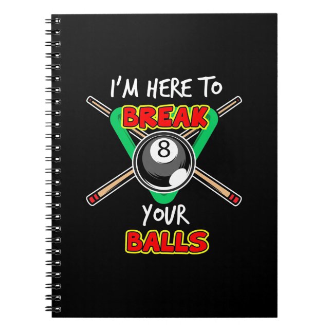 Carnet Billard Mon Snooker Ici Pour Briser Vos Ballons (Devant)
