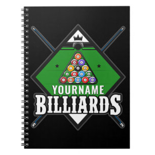 Carnet Billard personnalisé NOM Cue Rack Pool Room