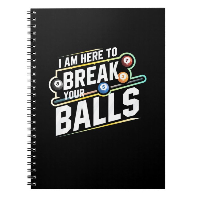 Carnet Billard Snooker Est Là Pour Briser Vos Ballons (Devant)
