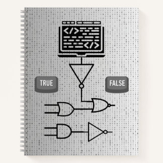 Carnet Binary Logic Spiral Notebook – Modern Design 