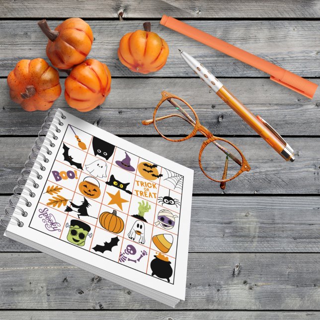 Carnet Bingo d'Halloween (This item is for display purposes only to illustrate the design element. )
