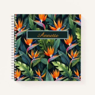 Carnet Bird of Paradise Flower Pattern Personalized