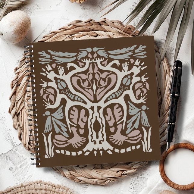 Carnet Bird Tree Ecosystem Art Hand-drawn Abstract (Créateur téléchargé)