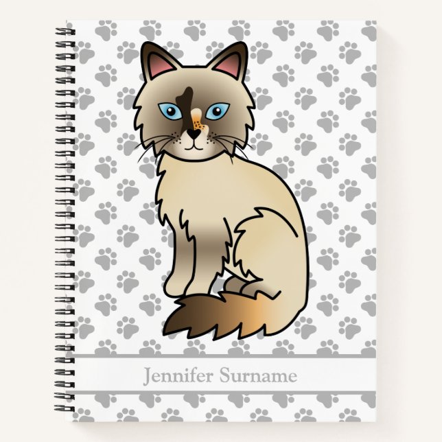 Carnet Birman écaille de tortue / Ragdoll & Texte personn (Devant)