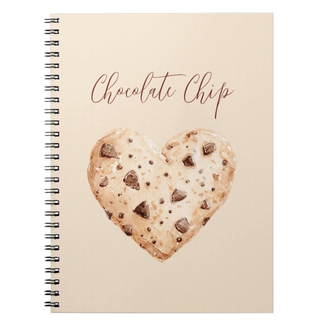 Carnet Biscuit en forme de cœur aux pépites de chocolat (Devant)