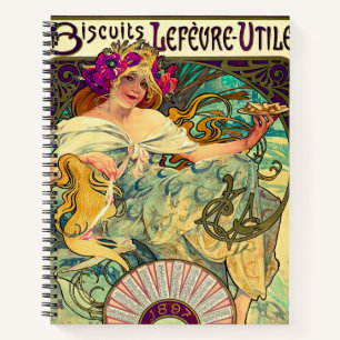 Carnet Biscuits Lefevre-Utile par Alphonse Mucha (1896)