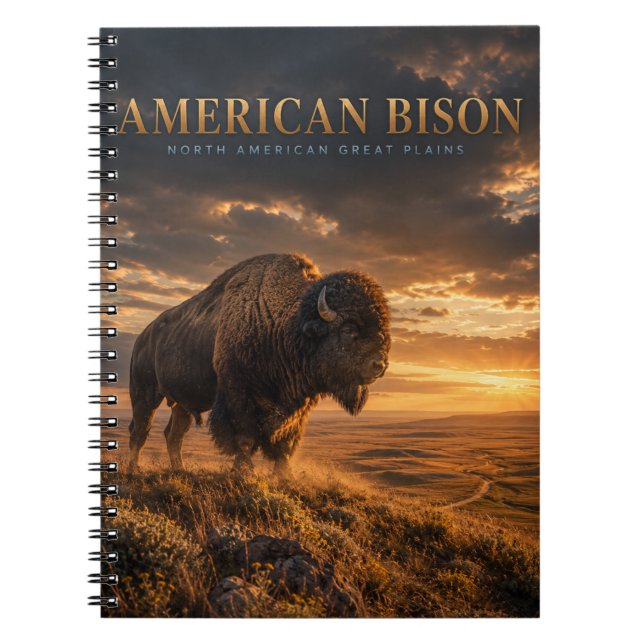 Carnet Bison d'Amérique Grandes Plaines ANIMAUX (Devant)
