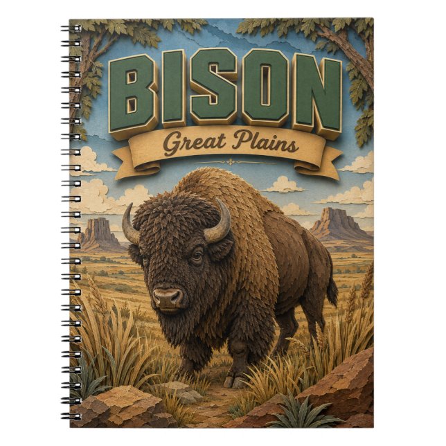 Carnet Bison Grandes Plaines POPCUT (Devant)