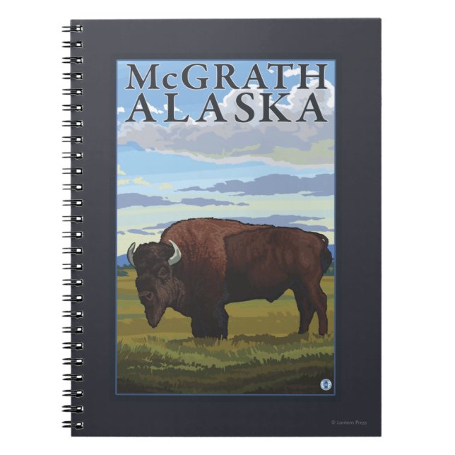 Carnet Bison Scene - McGrath, Alaska (Devant)
