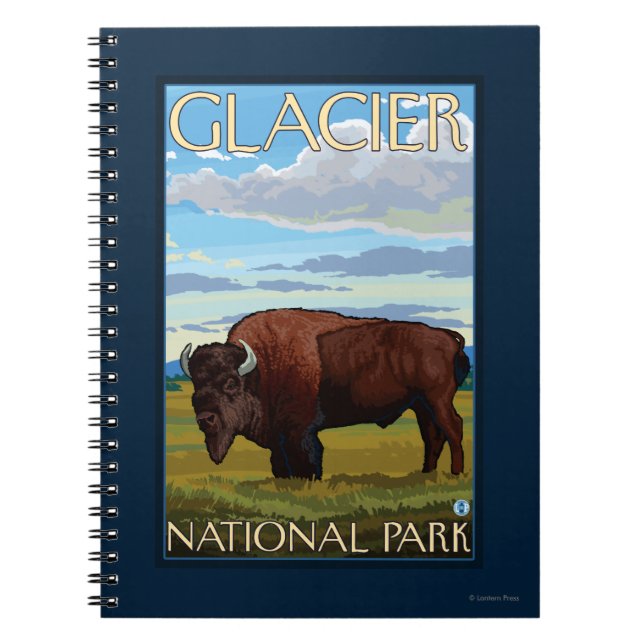 Carnet Bison Scene - Parc national des Glaciers, MT (Devant)