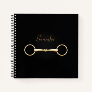 Carnet Bit de serpent d'or personnalisé équestre de 8 po 