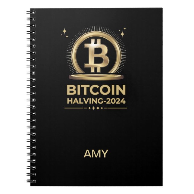 Carnet BITCOIN HALVING 2024 Crypto Devise numérique (Devant)