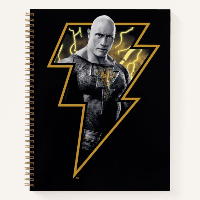 Carnet Black Adam Grey et Gold Lightning Graphic (Devant)