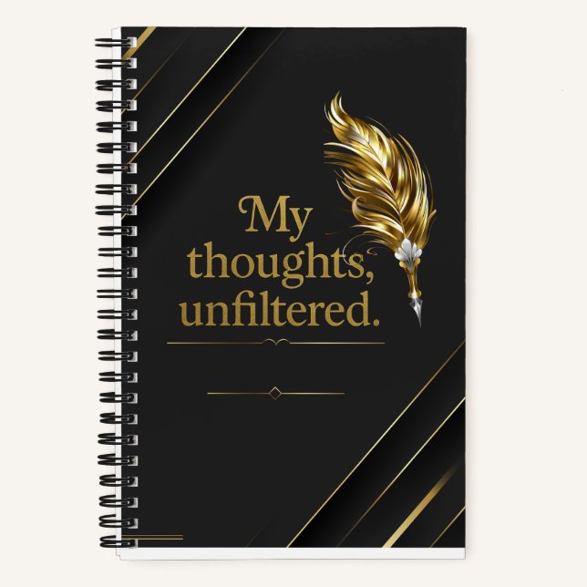 Carnet Black and Gold elegant  Spiral Notebook. (Recto)