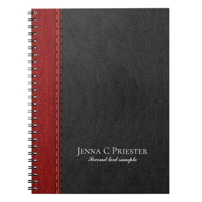 Carnet Black And Red Faux Leather Texture (Devant)