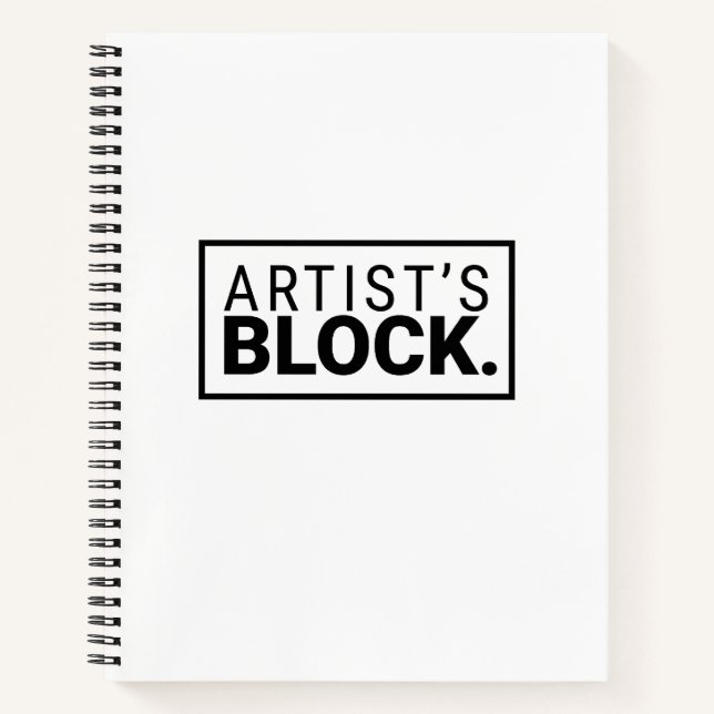 Carnet Black and White "Artist's Block" Spiral Notebook (Devant)