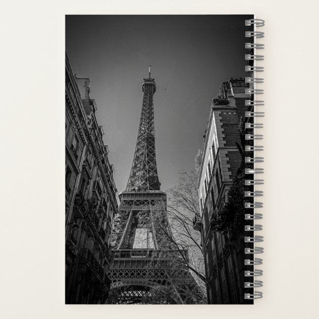 Carnet black and white eiffel tower photo  (Verso)
