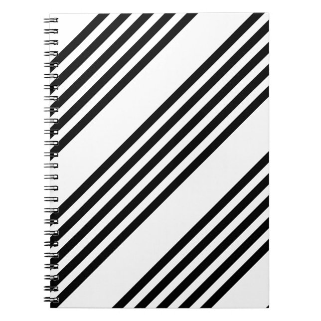 Carnet Black and white five stripe pattern (Devant)