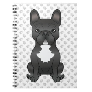 Carnet Black And White French Bulldog Cute Cartoon Dog