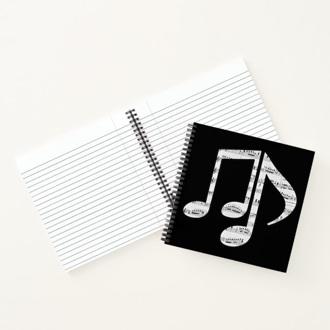 Carnet Black and White Music Notes (Intérieur)