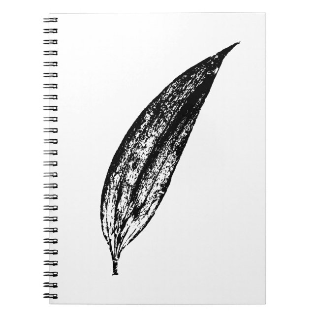 Carnet Black and White White Lily Leaf Print (Devant)