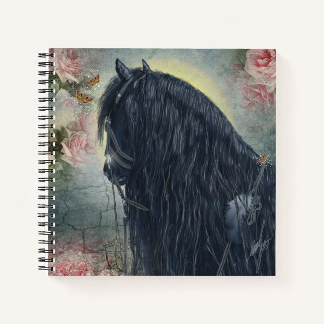 Carnet Black Beauty Friesian Horse - Ordinateur portable (Devant)